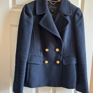 Banana Republic Navy Pea Coat with Gold Buttons